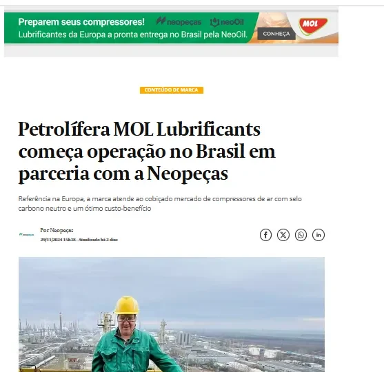 Valor Econômico divulga Parceira da Neopeças com a MOL