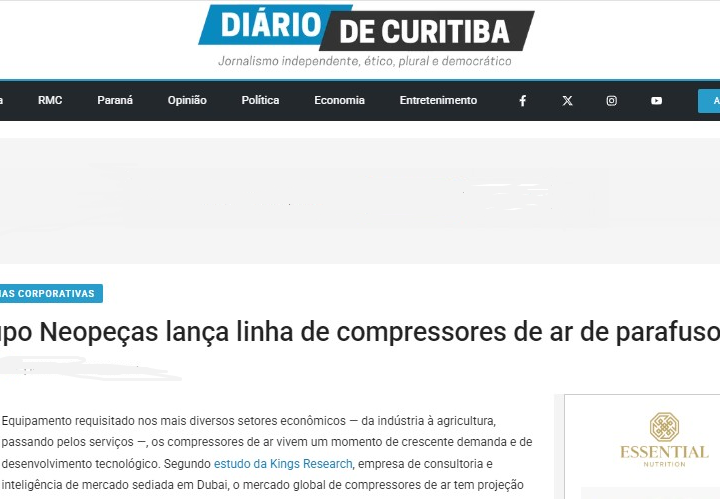 Diário de Curitiba coloca os Compressores da Neopeças em foco
